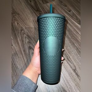 NEW 2022 Starbucks Matte Dark Green Venti Studded Tumbler